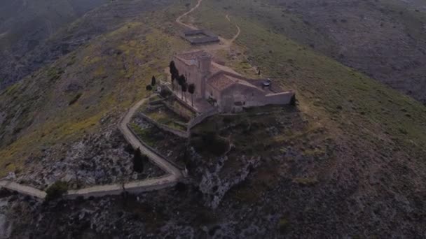 Luftaufnahme Der Festung Bocairente Alicante Spanien — Stockvideo