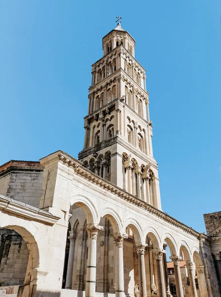 Beautiful Church Bell Tower Domnius Cathetral Split Croatia — Stockfoto