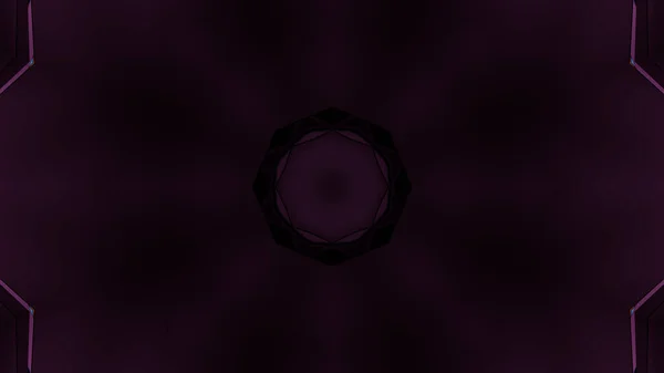 Rendering Futuristic Kaleidoscope Patterns Black Purple Vibrant Colors — 스톡 사진