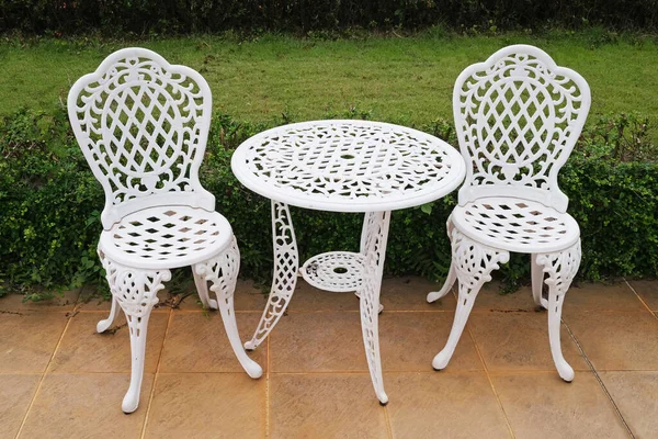 Chairs Iron Garden Table Chiang Mai Thailand — Stock Photo, Image