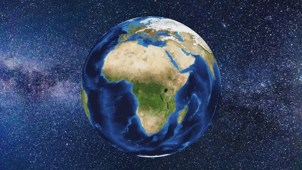 Rendering Map Africa Globe Starry Sky Background — Stockfoto