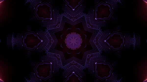 Rendering Futuristic Kaleidoscope Patterns Black Purple Vibrant Colors — Stockfoto