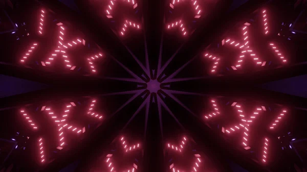 Rendering Futuristic Kaleidoscope Patterns Black Purple Vibrant Colors — ストック写真