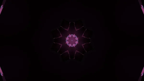 Рендеринг Футуристических Калейдоскопов Черно Фиолетовых Ярких Цветах — стоковое фото