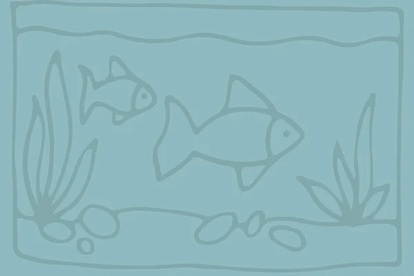 Illustration Fish Swimming Aquarium — Zdjęcie stockowe
