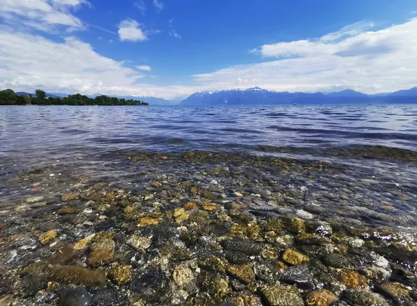 Beautiful Geneva Lake Lausanne Switzerland Europe Which Invites You Wonderful — Stockfoto