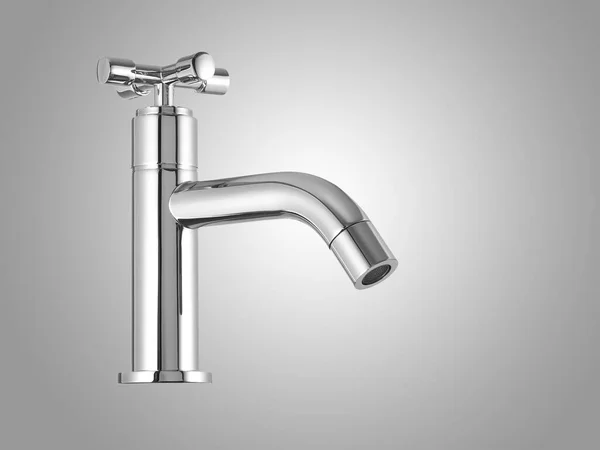 Silver Basin Mixer Isolated Gray Background — Zdjęcie stockowe