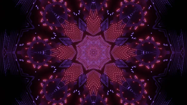 Rendering Futuristic Kaleidoscope Patterns Black Purple Vibrant Colors — Φωτογραφία Αρχείου