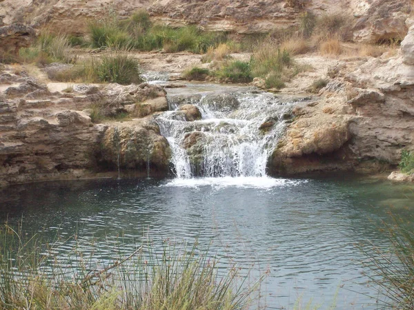 Ein Schöner Wasserfall Informationszentrum Naturpark Ruideraat Ruidera Spanien — Stockfoto