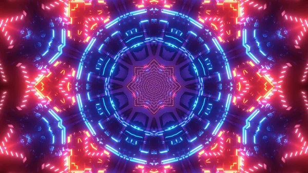 Rendering Futuristic Kaleidoscope Patterns Colorful Vibrant Colors — Stock Fotó