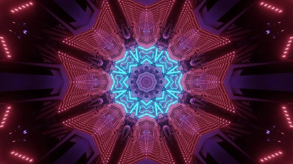 Rendering Futuristic Kaleidoscope Patterns Maroon Purple Vibrant Colors — Stock Fotó