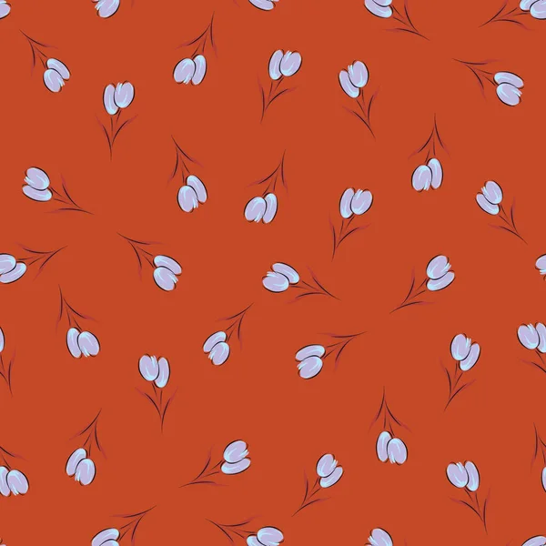 Beautiful Orange Repeat Pattern Illustration Tulips Great Background Wallpaper — Stockfoto