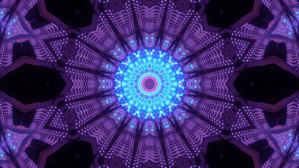 Rendering Futuristic Kaleidoscope Patterns Black Purple Vibrant Colors — Stok fotoğraf