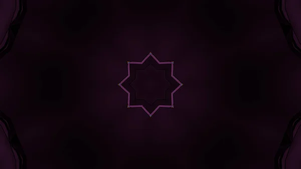 Rendering Futuristic Kaleidoscope Patterns Black Purple Vibrant Colors — Stock fotografie