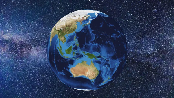 Rendering Map Australia Globe Starry Sky Background — Zdjęcie stockowe