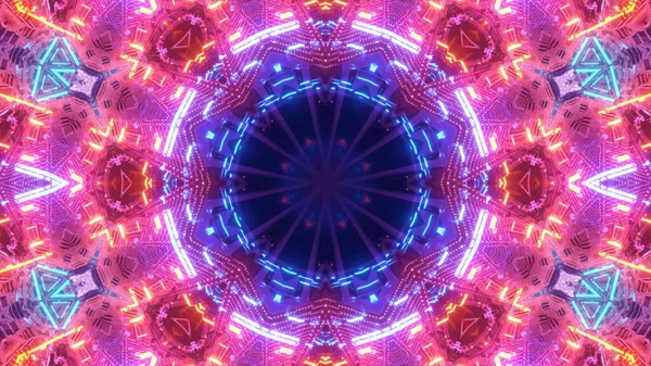 Rendering Futuristic Kaleidoscope Patterns Colorful Vibrant Colors — Stok fotoğraf