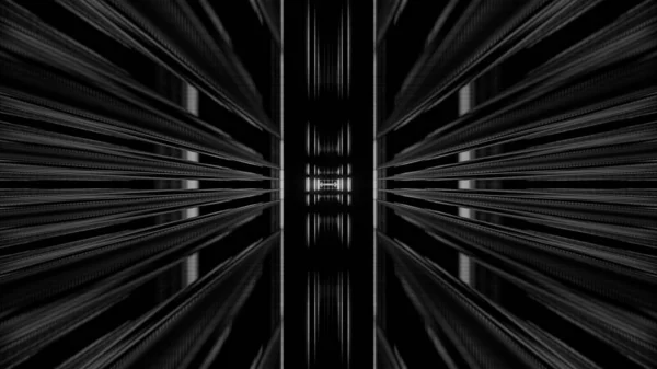 Rendering Futuristic Tunnel Patterns Black White Vibrant Colors — 图库照片