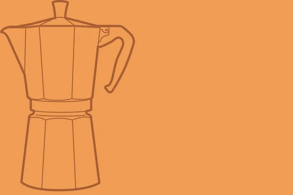 Coffee Maker Outline Bright Orange Background — ストック写真