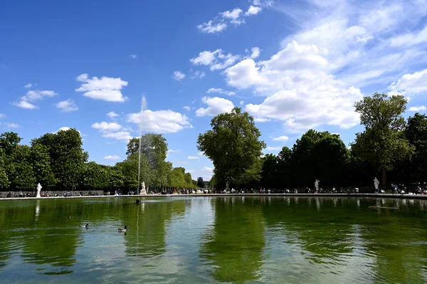 Tuileries Public Garden Large Park Spreading Louvre Courtyard Concorde — Φωτογραφία Αρχείου