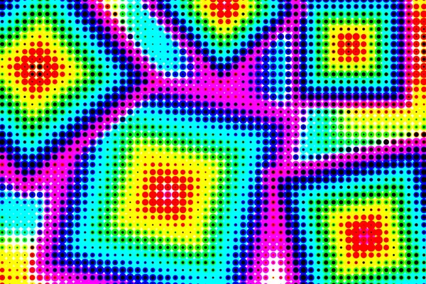 Halftone Background Square Rainbow Hippie Background — Foto Stock