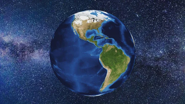 Map South North America Globe Starry Sky Background — Stock fotografie