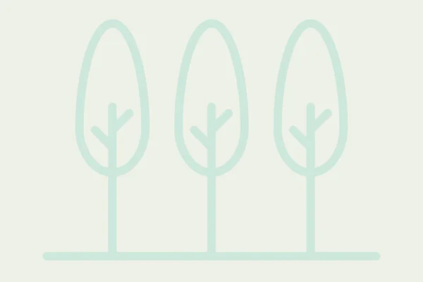 Three Trees Outlines White Background — Stockfoto