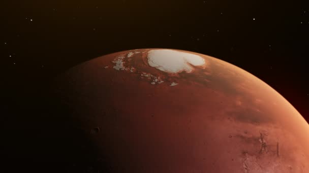 Rendu Vol Dessus Surface Planète Mars Fond Cosmique Réaliste — Video