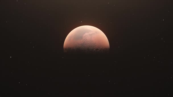 火星表面飞行的3D渲染 4K中现实的宇宙背景 — 图库视频影像