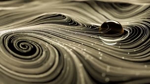 세피아 갈색의 추상적 모양의 애니메이션 사이에 유리로 입자가 흐르는 형으로 — 비디오