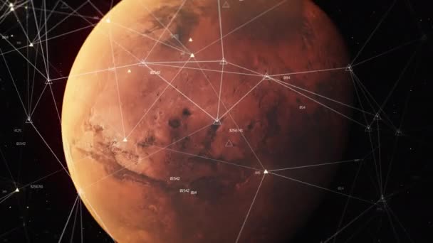 Mars Gezegeni Etrafındaki Gelecekteki Küresel Bağlantıların Boyutlu Bir Yansıması Içindeki — Stok video