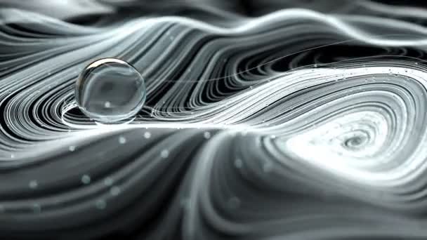 Animație Linii Forme Curbe Abstracte Albe Care Evoluează Fundal Negru — Videoclip de stoc