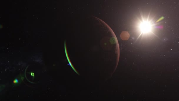 Een Weergave Van Een Vlucht Het Oppervlak Van Planeet Mars — Stockvideo