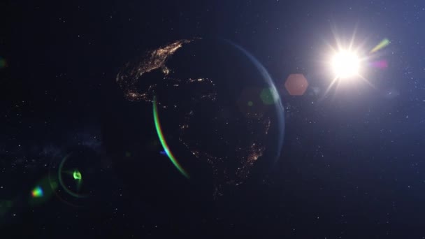 Eine Realistische Aufnahme Des Sich Drehenden Planeten Erde All Vor — Stockvideo