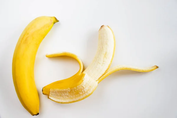 Fresh Ripe Bananas Isolated White Background — Foto de Stock