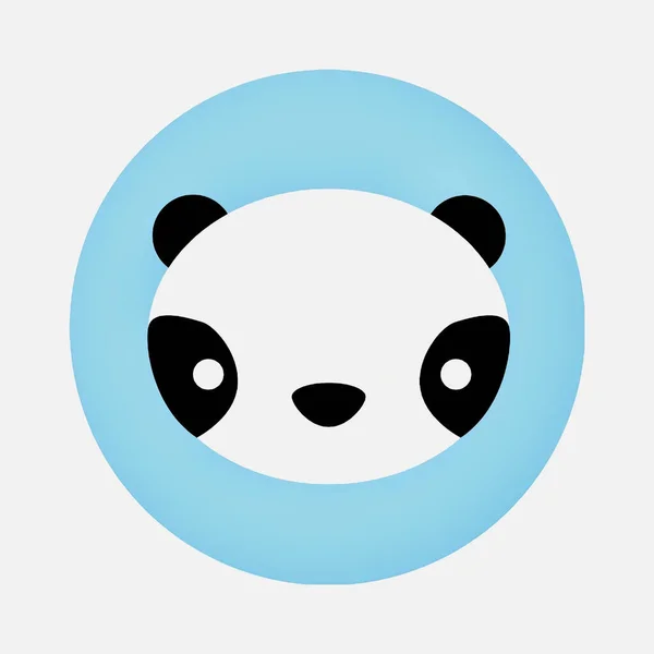 Ein Cartoon Stil Von Niedlichen Panda Ikone Isoliert Auf Weißem — Stockfoto