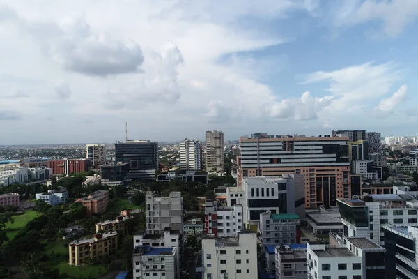 Luftaufnahme Der Stadt Mit Blauem Himmel Und Schönen Szenen Vogelperspektive — Stockfoto