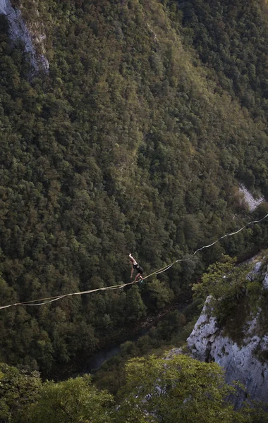 Beautiful View Zipline Mountains Greenery Bosnia Herzegovina — Fotografia de Stock