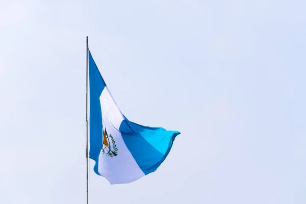 Flag Guatemala Declared National Symbol August 1871 Coat Arms Waving — Stock fotografie