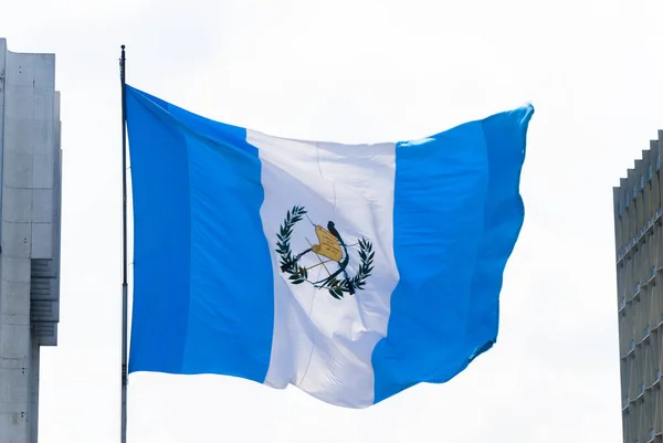 Flag Guatemala Declared National Symbol August 1871 Coat Arms Waving — Stock fotografie