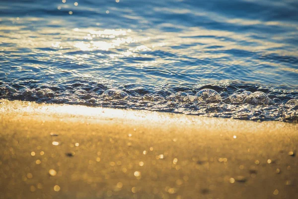 Clear Water Small Sea Waves Sand Sparkling Sunshine — Stock Photo, Image