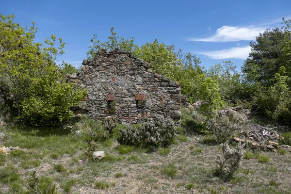 Vue Panoramique Ancien Bâtiment Pierre Abandonné Forte Lodrino Superiore Italie — Photo