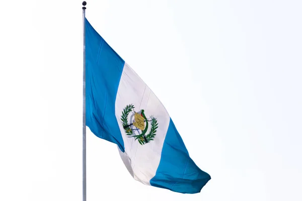 Flag Guatemala Declared National Symbol August 1871 Coat Arms Waving — Foto de Stock