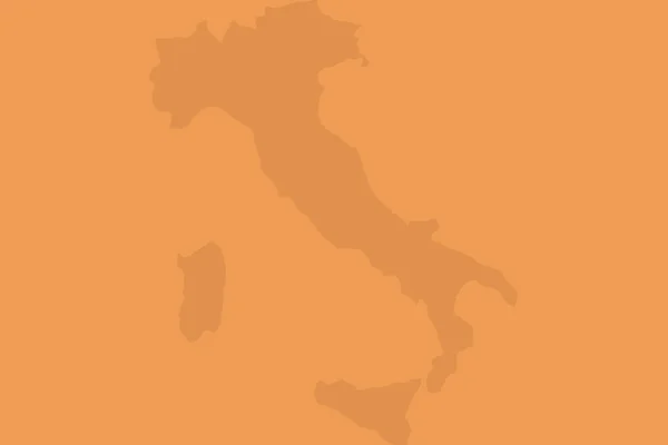 Die Umrisse Der Italienischen Halbinsel Auf Einem Leuchtend Orangen Hintergrund — Stockfoto