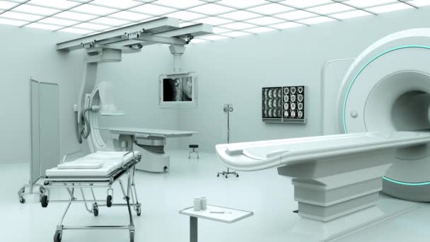 Ιατρικός Εξοπλισμός Ένα Γενικό Λευκό Δωμάτιο Νοσοκομείου Απόδοση — Αρχείο Βίντεο