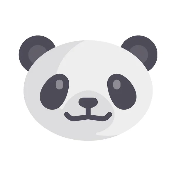 Cartoon Style Cute Panda Icon Isolated White Background — Zdjęcie stockowe
