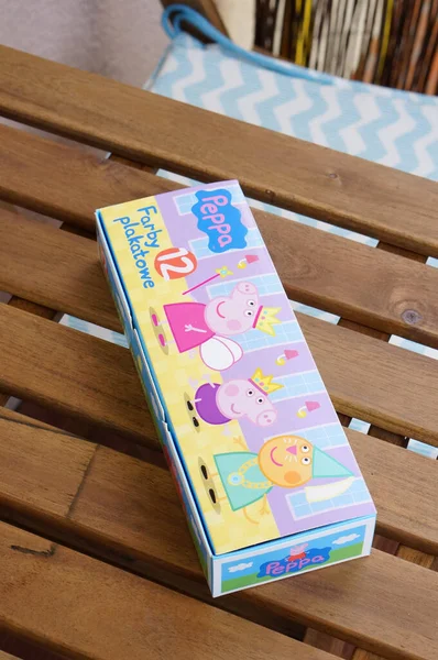 Poznan Poland Sep 2016 Peppa Pig Water Color Box Table — 스톡 사진