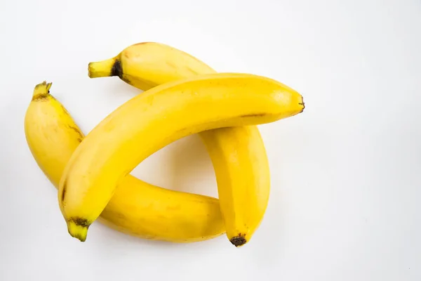 Fresh Ripe Bananas Isolated White Background — Zdjęcie stockowe