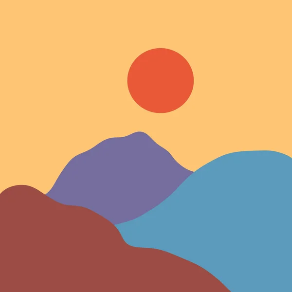 Illustration Colorful Desert Hills Sunset Good Card — Stock Photo, Image