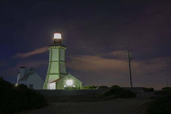 Lighthouse Cabo Espichel Portugal Nighttime — Stock Photo, Image