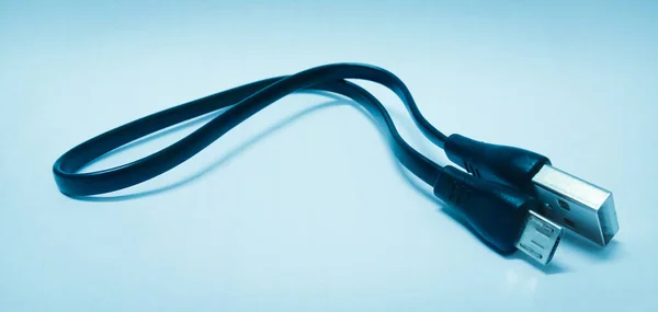 High Angle Shot Connection Cable White Surface — Stock Photo, Image